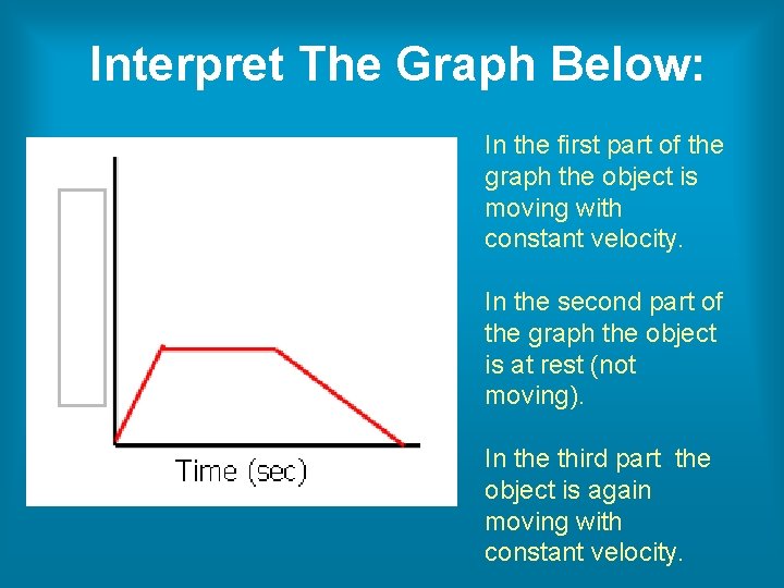 Interpret The Graph Below: In the first part of the graph the object is Interpret The Graph Below: In the first part of the graph the object is
