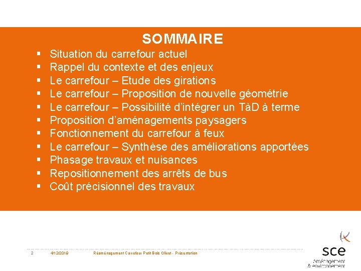 SOMMAIRE § § § 2 Situation du carrefour actuel Rappel du contexte et des