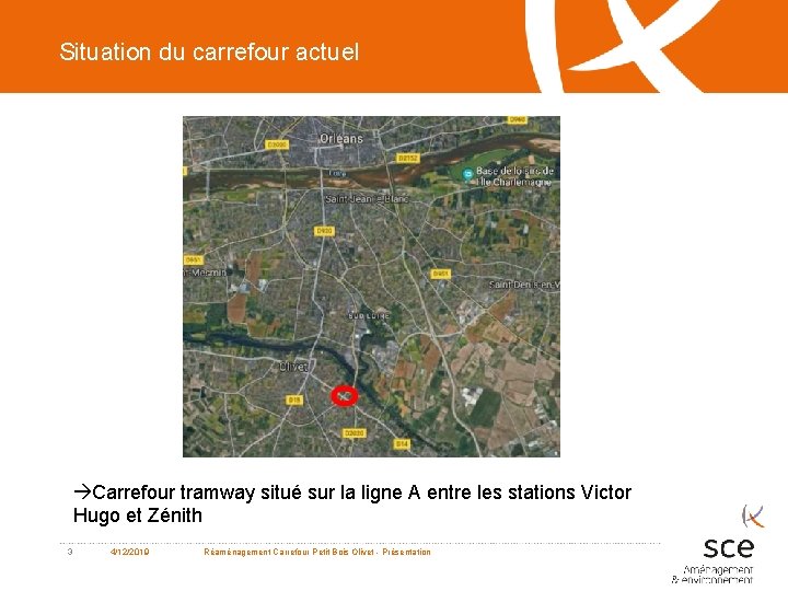 Situation du carrefour actuel Carrefour tramway situé sur la ligne A entre les stations