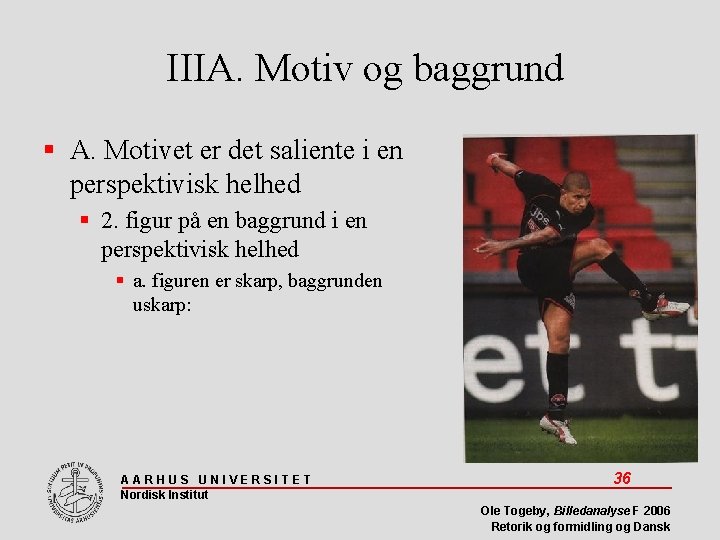 IIIA. Motiv og baggrund A. Motivet er det saliente i en perspektivisk helhed 2.