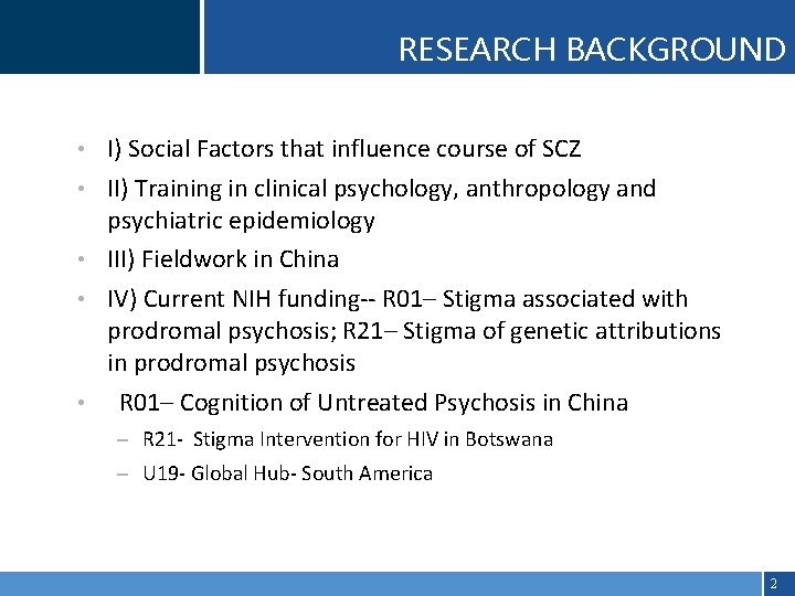 Click to edit Master title style RESEARCH BACKGROUND • Click to edit Master text