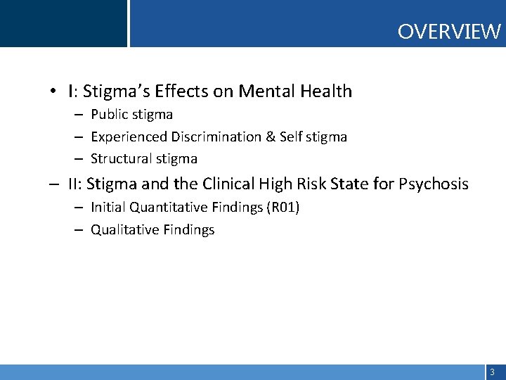 Click to edit Master title style OVERVIEW • Click to edit Master text styles