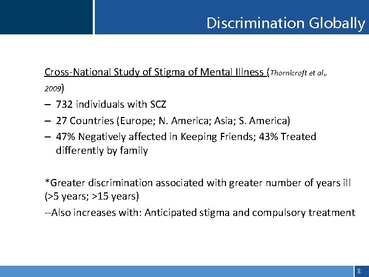 Click to edit Master. Globally title style Discrimination • Click to edit Master text