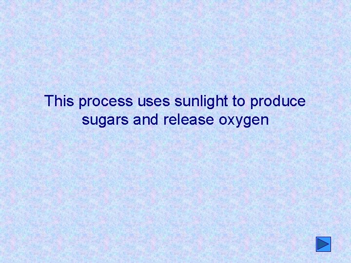 This process uses sunlight to produce sugars and release oxygen 