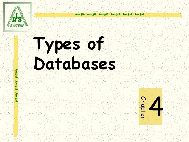 Acct 316 Acct 316 Chapter Acct 316 Types of Databases 4 