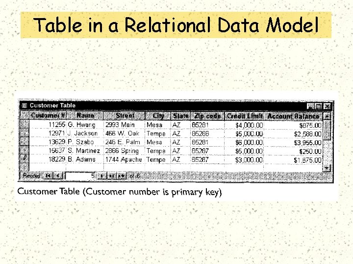 Table in a Relational Data Model 