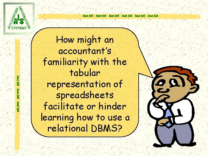 Acct 316 Acct 316 Acct 316 How might an accountant’s familiarity with the tabular