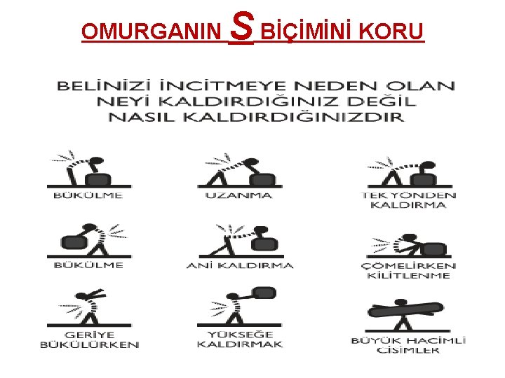 ERGONOMİ OMURGANIN S BİÇİMİNİ KORU 