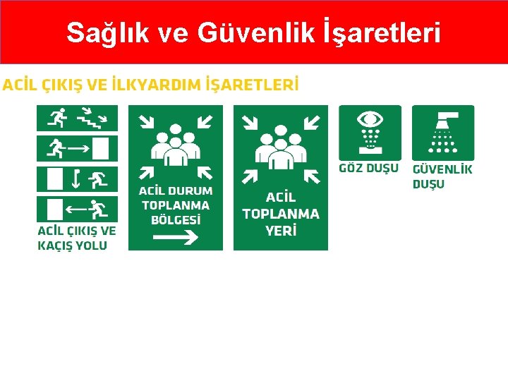 Sağlık ve Güvenlik İşaretleri Sağlık ve Güvenlik İşaretleri