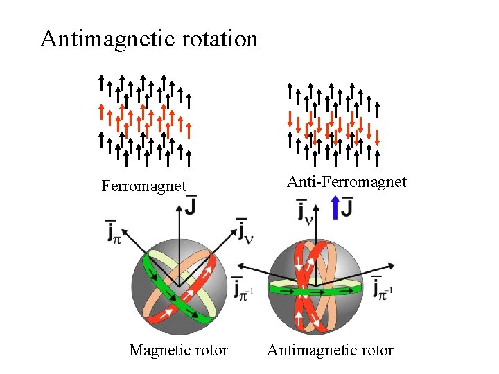 Antimagnetic rotation Ferromagnet Magnetic rotor Anti-Ferromagnet Antimagnetic rotor 