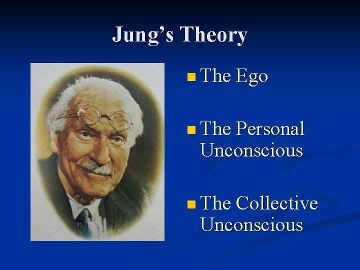 Jung’s Theory n The Ego n The Personal Unconscious n The Collective Unconscious 