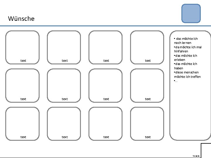 Wünsche text text text • das möchte ich noch lernen • da möchte ich