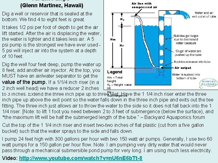  Air Lift Pumps Air line with compressed air (Glenn Martinez, Hawaii) Dig a