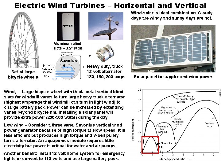 Electric Wind Turbines – Horizontal and Vertical Wind-solar is ideal combination. Cloudy days are