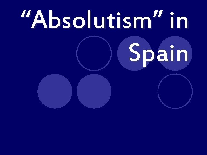 “Absolutism” in Spain 