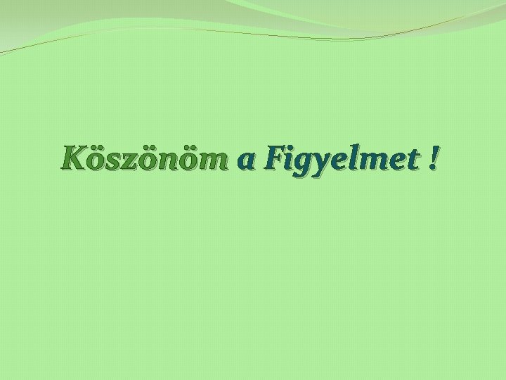 Köszönöm a Figyelmet ! 