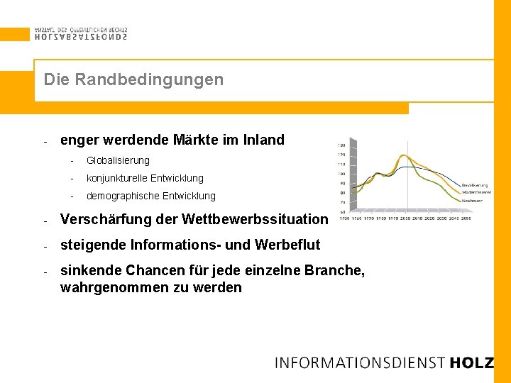 Die Randbedingungen - enger werdende Märkte im Inland - Globalisierung - konjunkturelle Entwicklung -