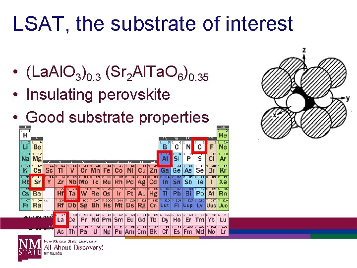 LSAT, the substrate of interest • (La. Al. O 3)0. 3 (Sr 2 Al. LSAT, the substrate of interest • (La. Al. O 3)0. 3 (Sr 2 Al.