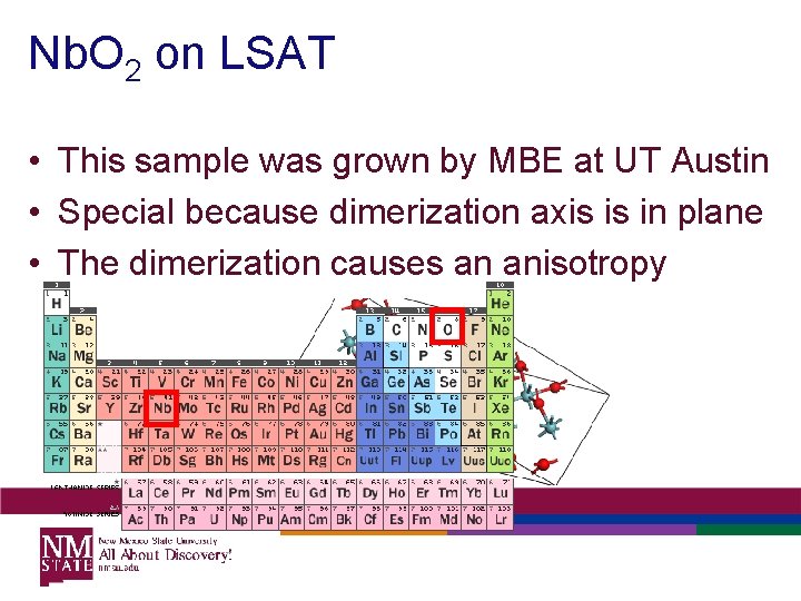 Nb. O 2 on LSAT • This sample was grown by MBE at UT Nb. O 2 on LSAT • This sample was grown by MBE at UT