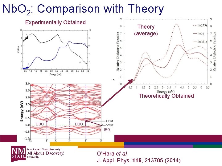 Nb. O 2: Comparison with Theory Experimentally Obtained Theory (average) Theoretically Obtained DBG IBG Nb. O 2: Comparison with Theory Experimentally Obtained Theory (average) Theoretically Obtained DBG IBG