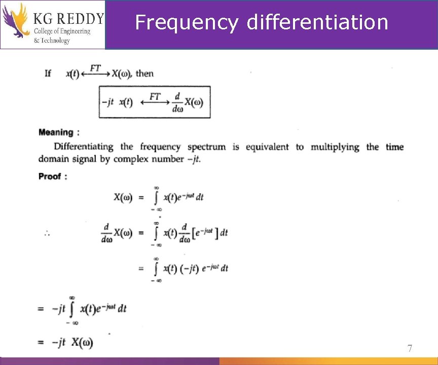 Frequency differentiation 47 