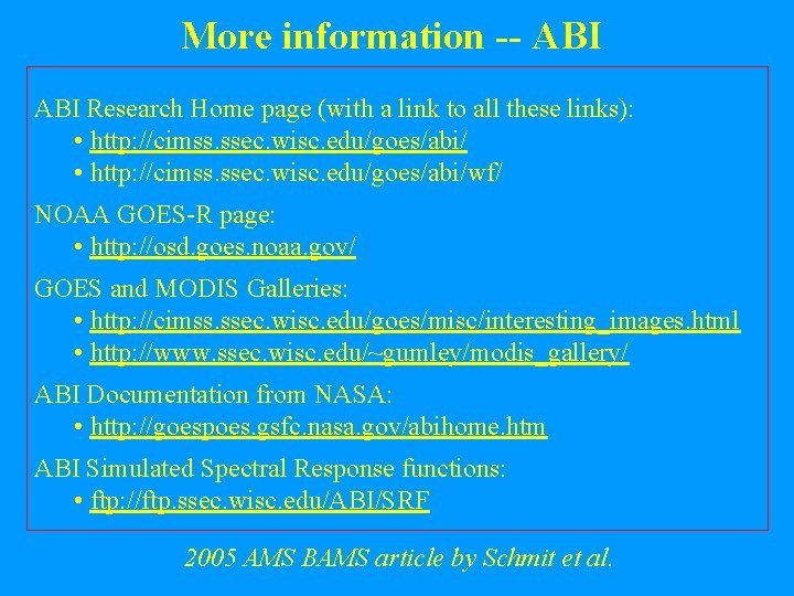 More information -- ABI Research Home page (with a link to all these links):