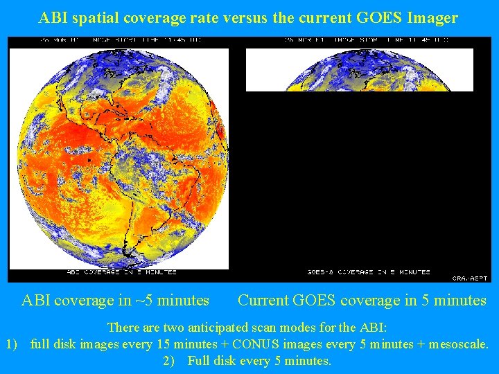 ABI spatial coverage rate versus the current GOES Imager ABI coverage in ~5 minutes