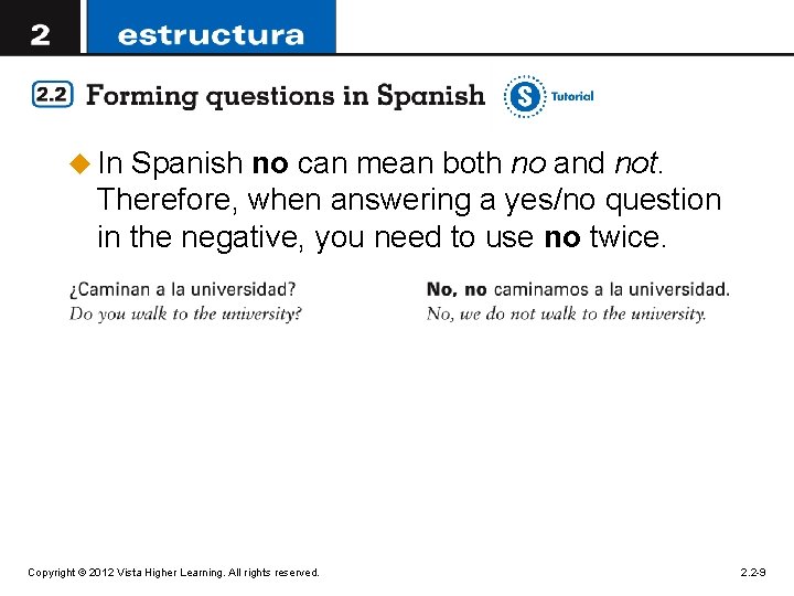 u In Spanish no can mean both no and not. Therefore, when answering a