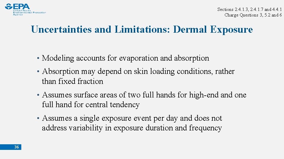 Sections 2. 4. 1. 3, 2. 4. 1. 7 and 4. 4. 1 Charge