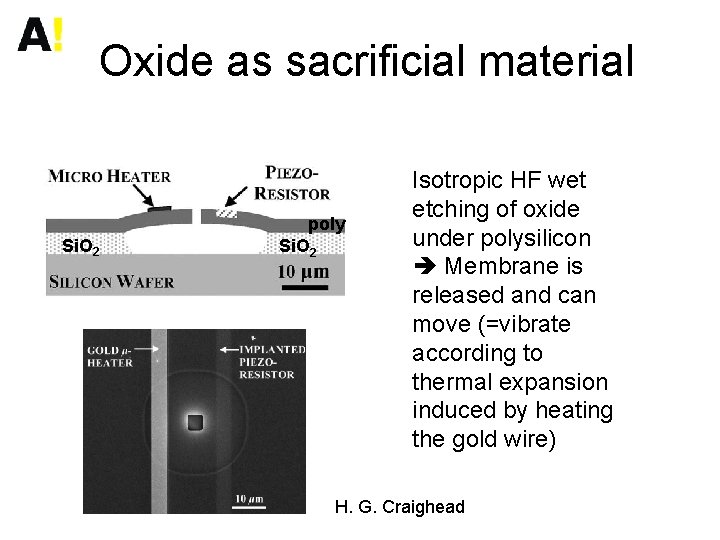 Oxide as sacrificial material Si. O 2 poly Si. O 2 Isotropic HF wet