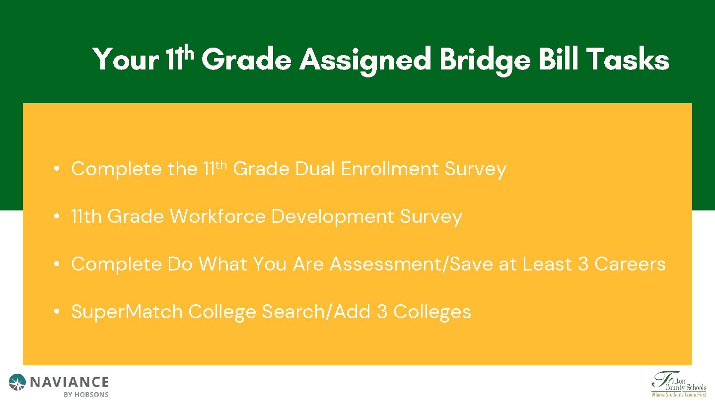 Your th 11 Grade Assigned Bridge Bill Tasks • Complete the 11 th Grade