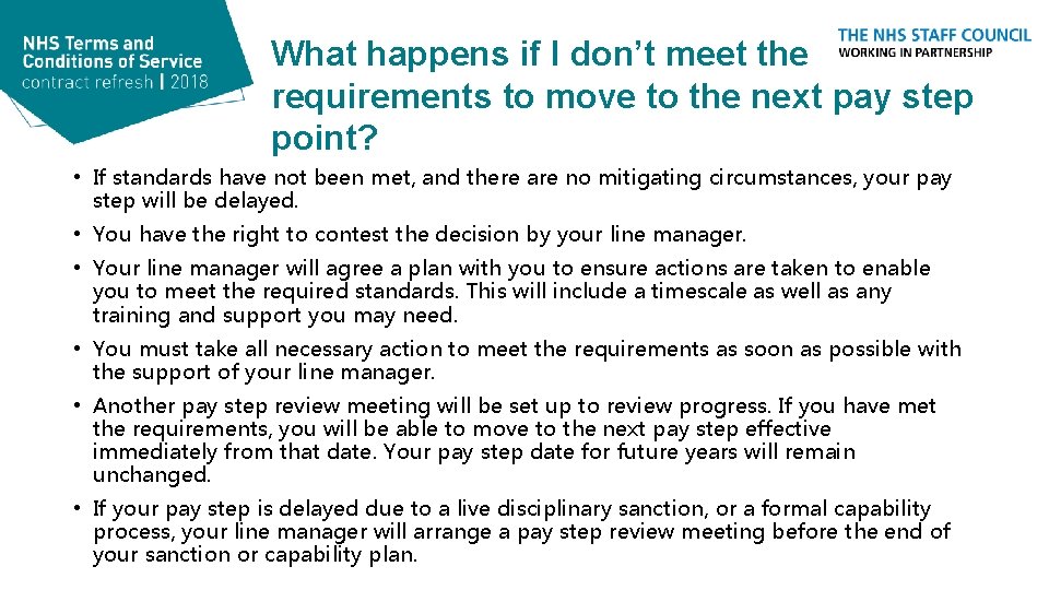 What happens if I don’t meet the requirements to move to the next pay