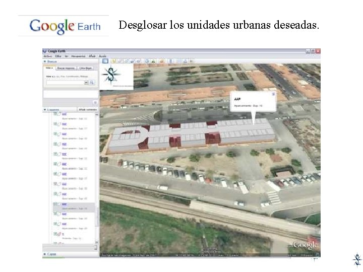 Desglosar los unidades urbanas deseadas. 