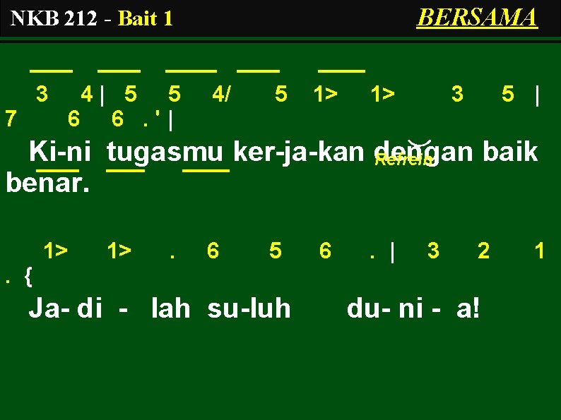 BERSAMA NKB 212 - Bait 1 3 7 4| 5 5 6 6. '|