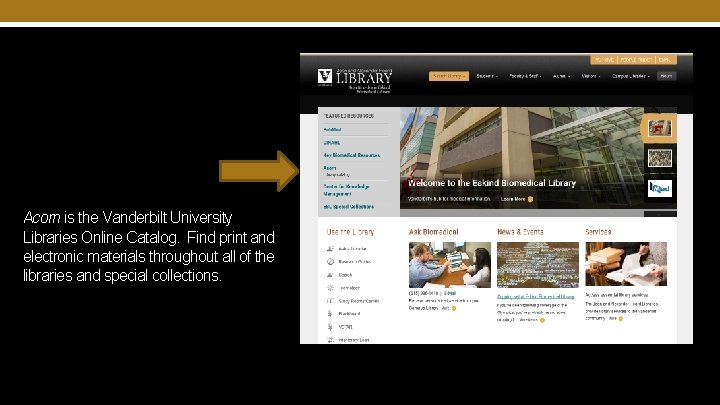 Acorn is the Vanderbilt University Libraries Online Catalog. Find print and electronic materials throughout