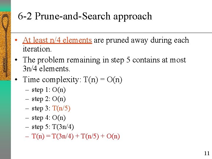 Chapter 6 PruneandSearch 1 A simple example Binary