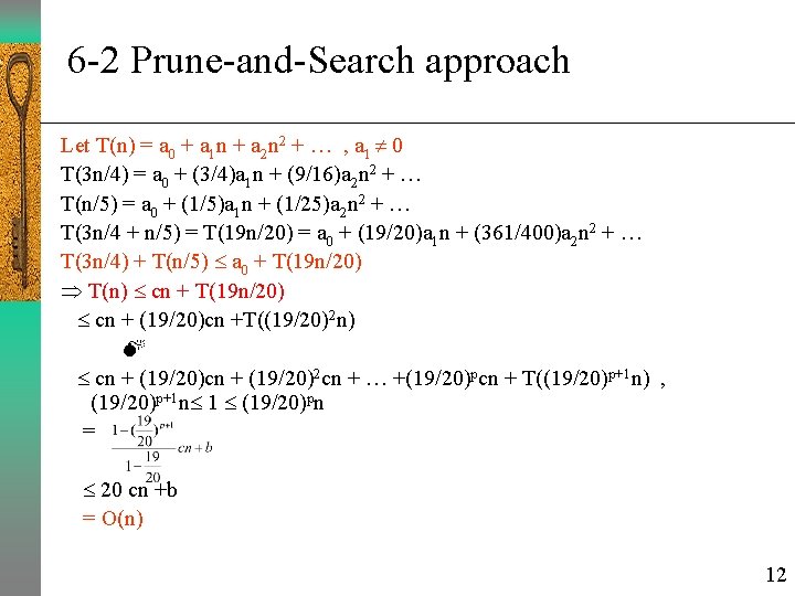 Chapter 6 PruneandSearch 1 A simple example Binary