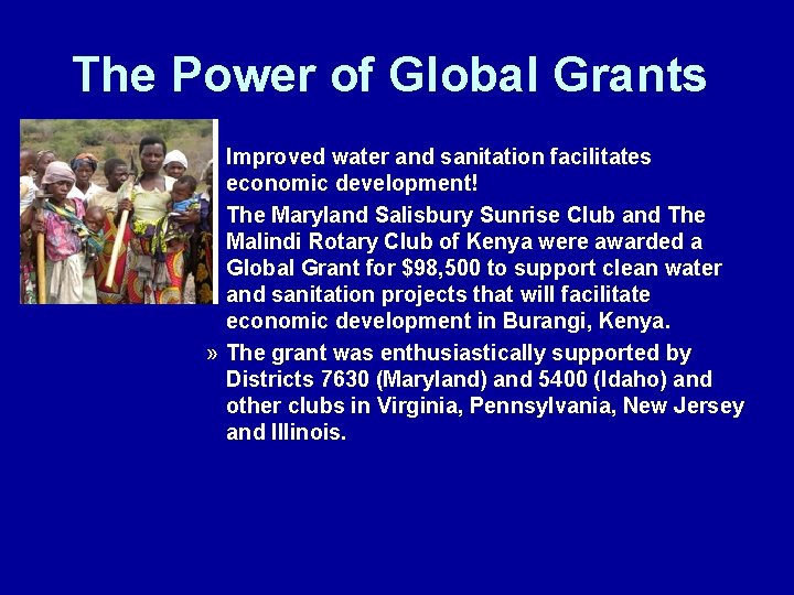 The Power of Global Grants » Improved water and sanitation facilitates economic development! »