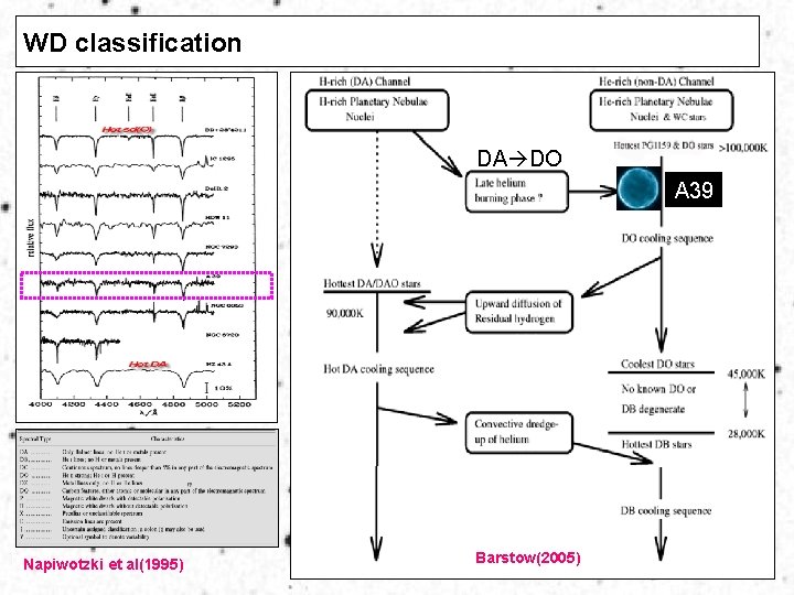 WD classification DA DO A 39 Napiwotzki et al(1995) Barstow(2005) 