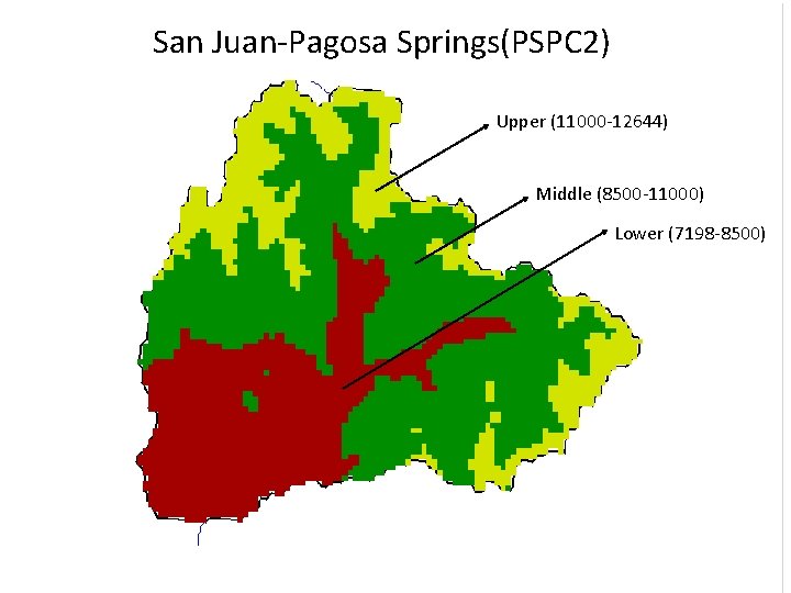 San Juan-Pagosa Springs(PSPC 2) Upper (11000 -12644) Middle (8500 -11000) Lower (7198 -8500) 