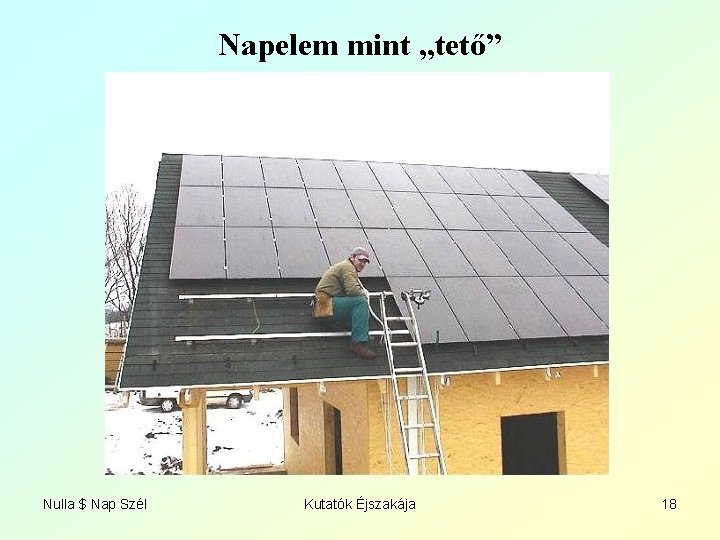 Napelem mint „tető” Nulla $ Nap Szél Kutatók Éjszakája 18 