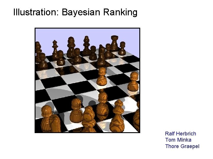 Illustration: Bayesian Ranking Ralf Herbrich Tom Minka Thore Graepel 