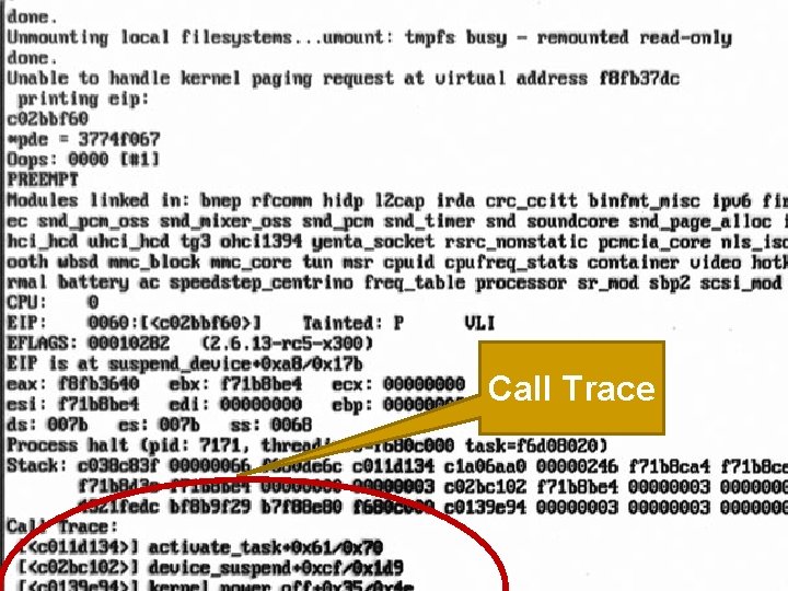 Call Trace 72 