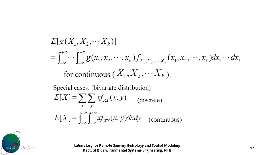 2/20/2021 Laboratory for Remote Sensing Hydrology and Spatial Modeling Dept. of Bioenvironmental Systems Engineering,