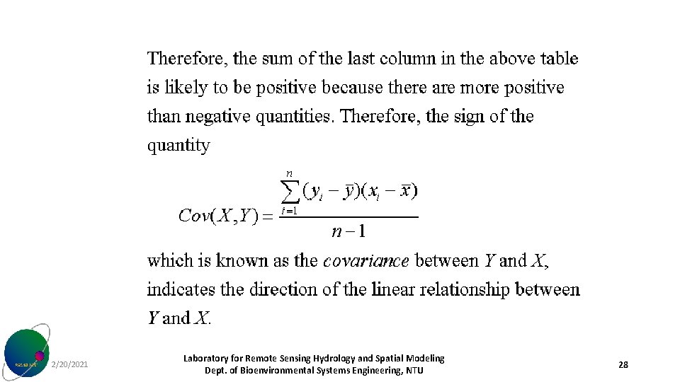 2/20/2021 Laboratory for Remote Sensing Hydrology and Spatial Modeling Dept. of Bioenvironmental Systems Engineering,