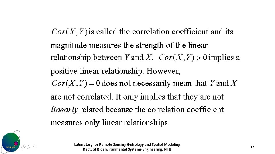2/20/2021 Laboratory for Remote Sensing Hydrology and Spatial Modeling Dept. of Bioenvironmental Systems Engineering,