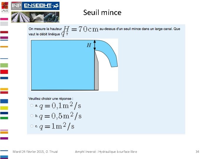 Seuil mince Mardi 24 février 2015, O. Thual Amphi inversé : Hydraulique à surface
