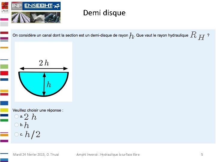 Demi disque Mardi 24 février 2015, O. Thual Amphi inversé : Hydraulique à surface