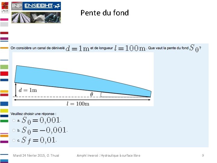 Pente du fond Mardi 24 février 2015, O. Thual Amphi inversé : Hydraulique à