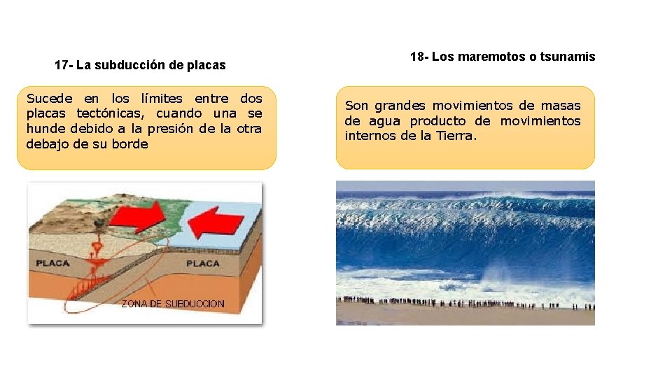 17 - La subducción de placas Sucede en los límites entre dos placas tectónicas,